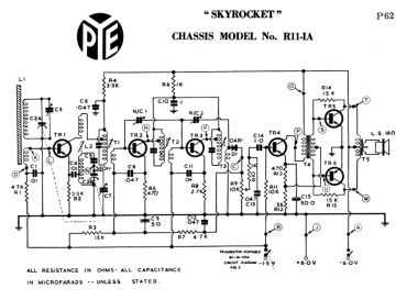 Pye ;Australia Skyrocket schematic circuit diagram